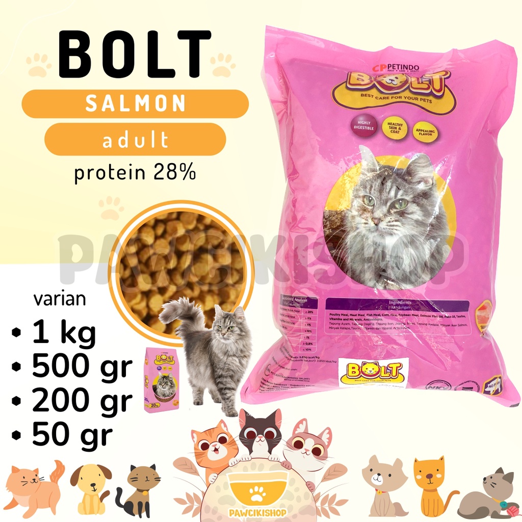 PAWCIKISHOP - BOLT ADULT SALMON / bolt / bolt adult / bolt salmon / bolt makanan kucing / makanan ku