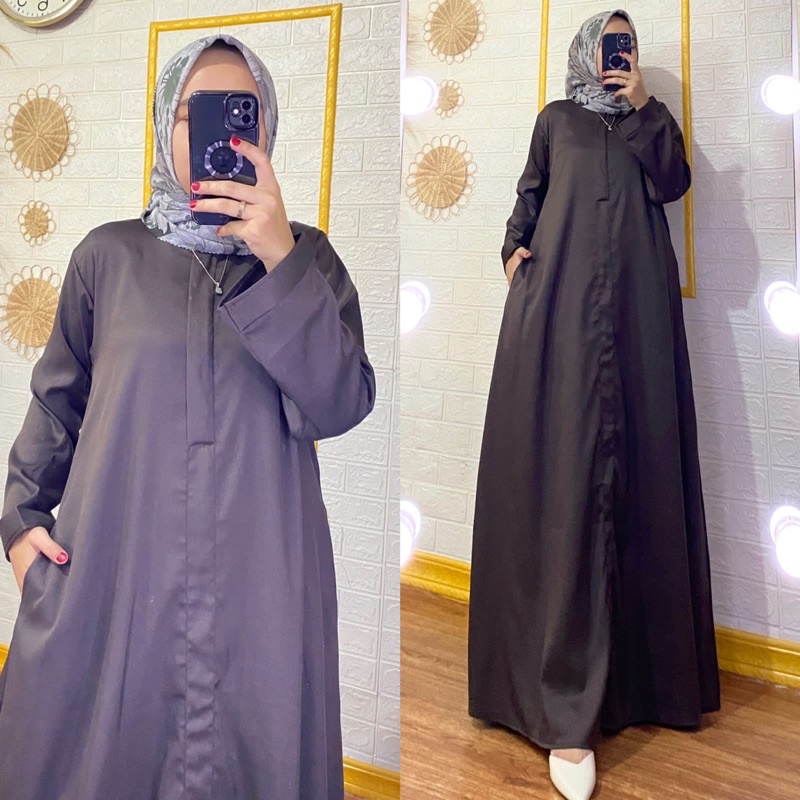 Dress Mecca Abaya, Bahan shakila premium. LD 110 PB 140