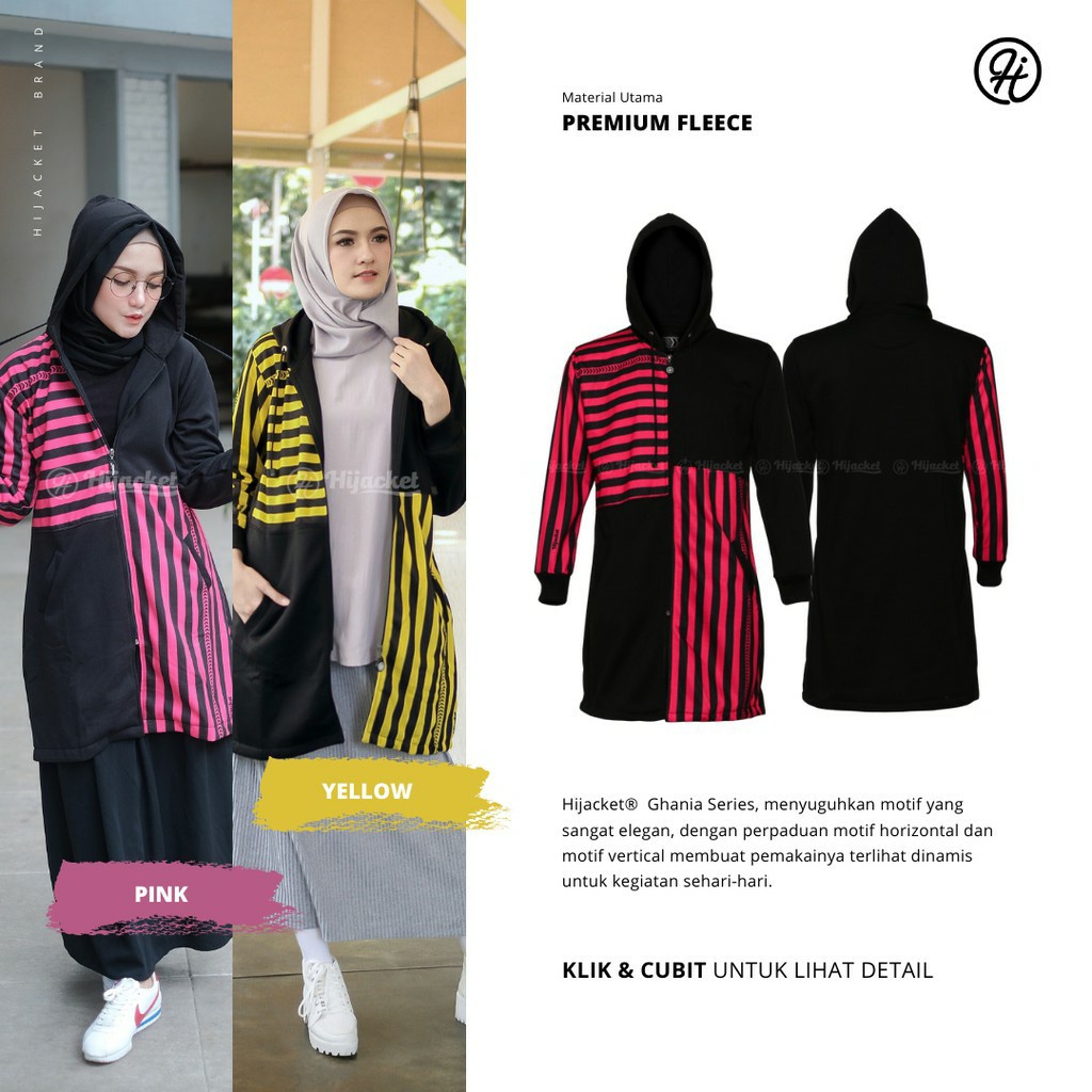 HIJACKET® ORIGINAL GHANIA JAKET WANITA JAKET MUSLIMAH HIJABER PERTAMA DI INDONESIA