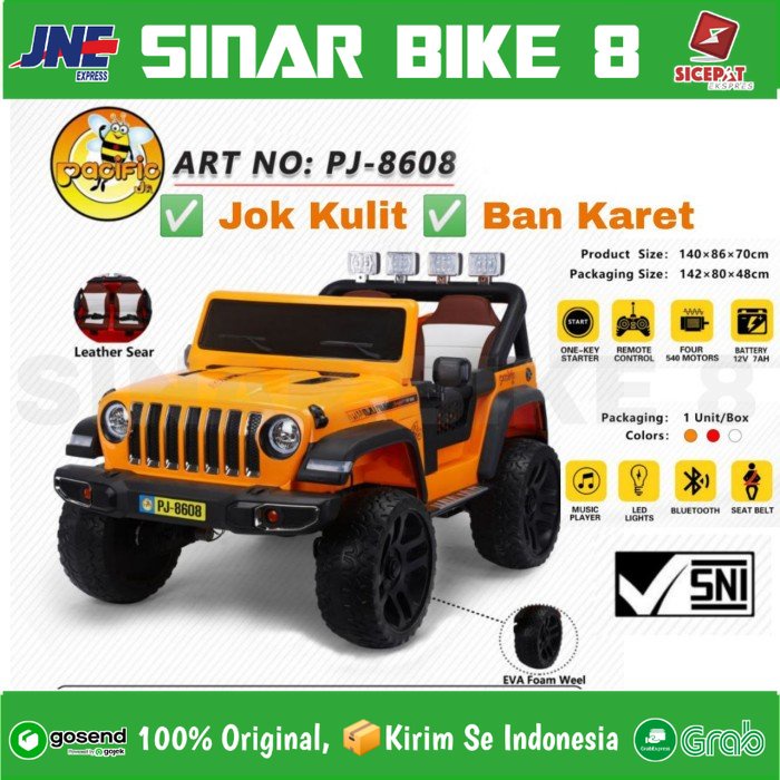 Mobil Mobilan Aki PACIFIC PJ 8608 Mainan Anak Mobilan JEEP