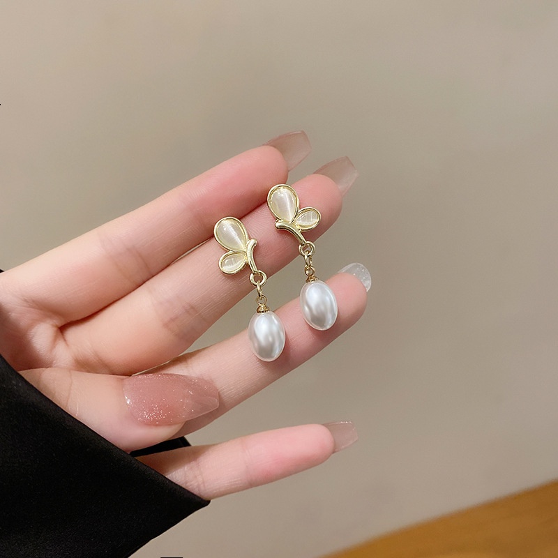 Anting Opal Mutiara Gaya Retro Untuk Wanita