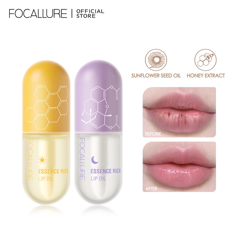 FOCALLURE Pure Natural Lip Oil Soften Moisturized Repaired Multi-uses Waterproof Lip care