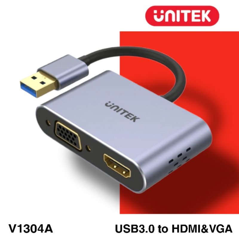 UNITEK V1304A - USB 3.0 TO HDMI AND VGA ADAPTER