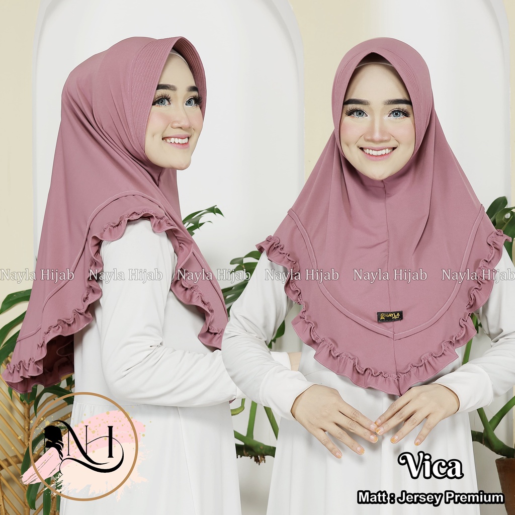 Kerudung Instan Jersey Model Vica Jilbab Instan Jersey Super Premium Hijab Bergo Terbaru Nayla Hija'b