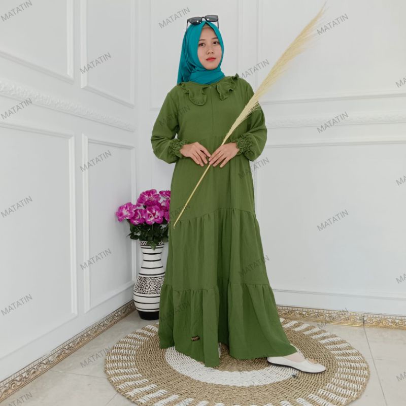 GAMIS KAYLA CRINCLE PREMIUM/ GAMIS RENDA KERAH/ GAMIS DEWASA/ GAMIS MURAH KEKINIAN