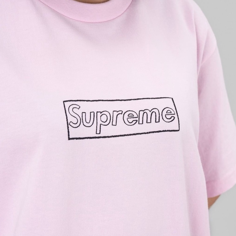 Supreme Kaws Chalk Logo Light Pink Tee