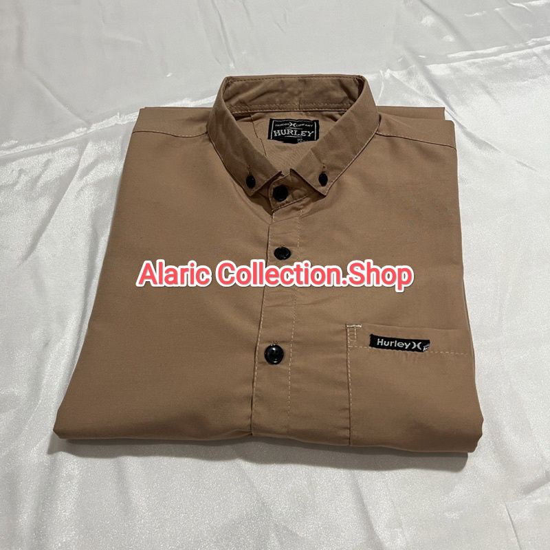 KEMEJA POLOS PRIA LENGAN PENDEK WARNA MOCCA HEM PRIA KATUN LENGAN PENDEK COKLAT MOCCA CREAM PREMIUM 