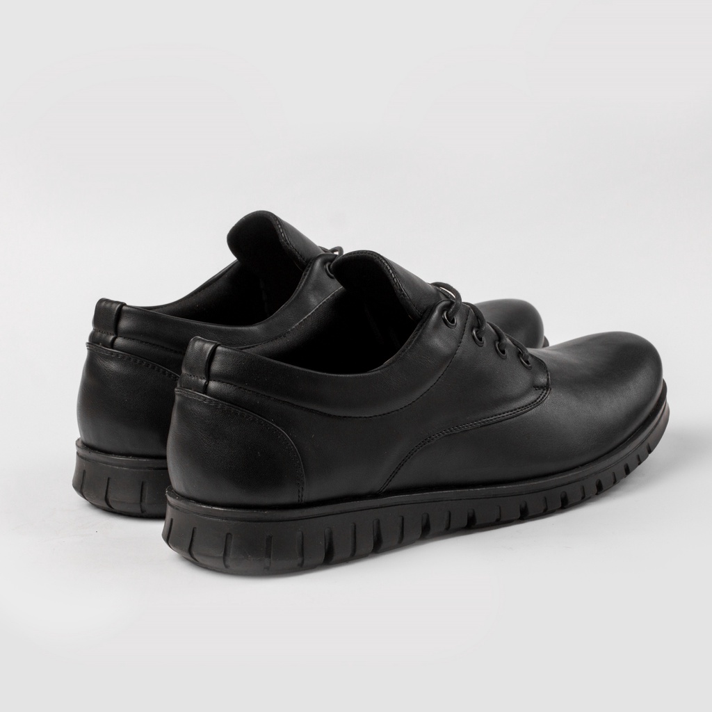 Clovis Black | Sepatu Oxford Pantofel Hitam Pria Pantopel Tali Formal Casual Kerja Cowok Ori | FORIND Nazreal