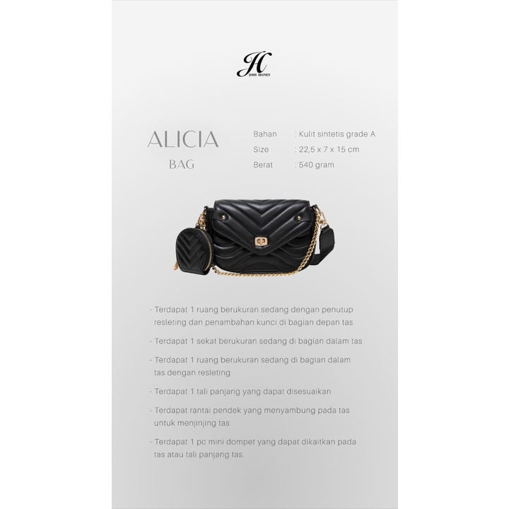 TAS WANITA ALICIA BAG JIMS HONEY