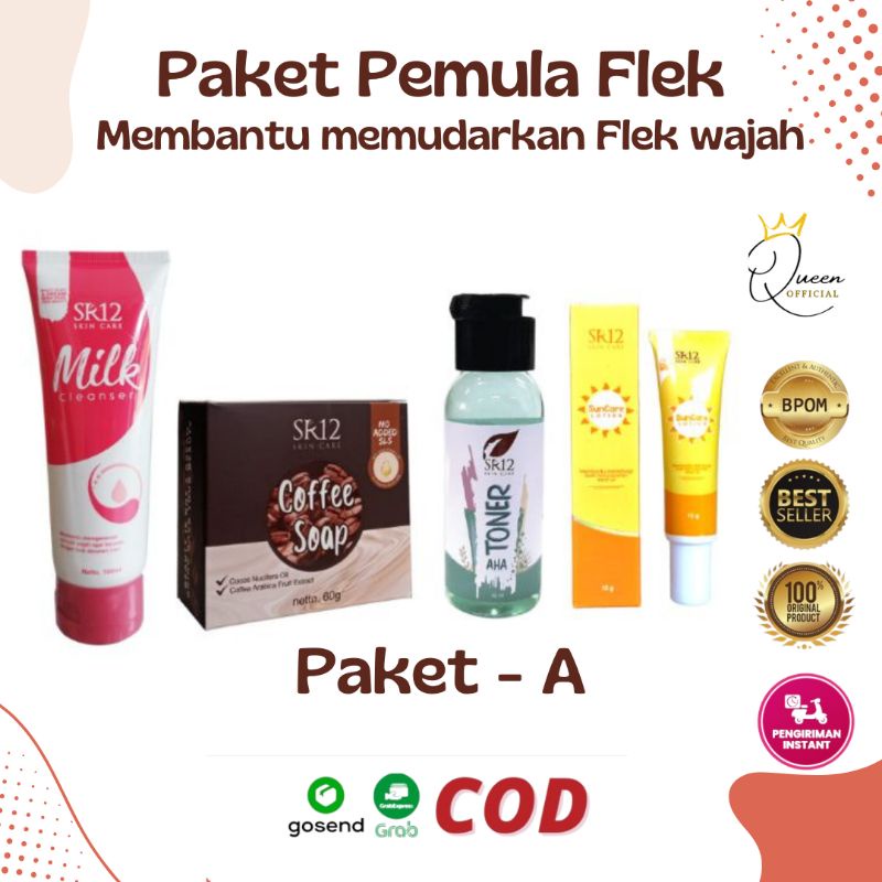 PAKET PEMULA FLEK HITAM SR12 / SOLUSI FLEK WAJAH ~ PERAWATAN WAJAH HERBAL