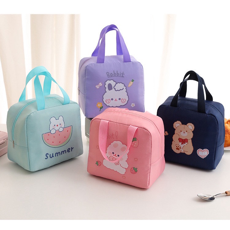 Tas bekal TB09 kelinci bear korea style cute rabbit lunch bag bento