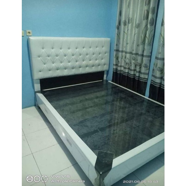 dipan kayu dipan tempat kasur ukuran 120x200