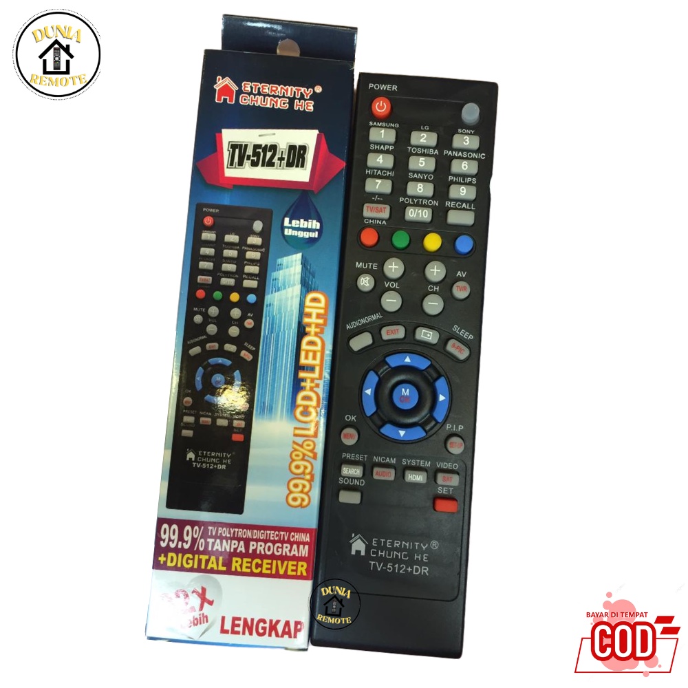 Remot / Remote Multi TV LCD/LED +DIGITAL Receiver Chunghe type TV-512+DR