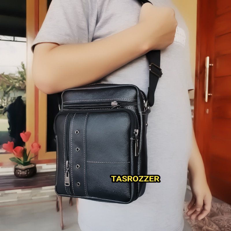 NEW Tas selempang pria kulit sapi asli 100% model mata itik