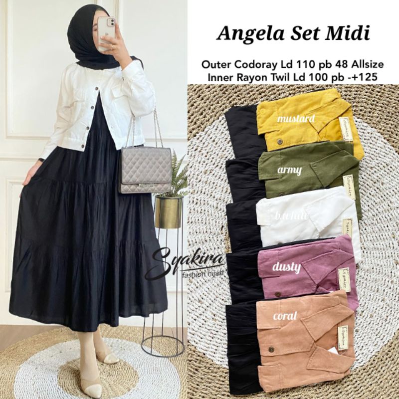 ANGELA SET MIDI SYAKIRA •Setelan Wanita jaket+inner