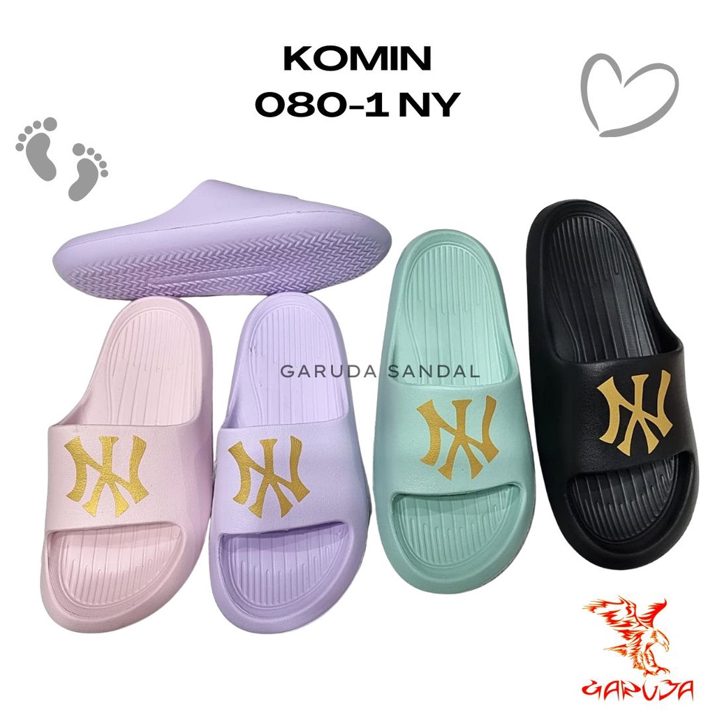 Sandal Selop Wanita Komin 080-1 NY Phylon EVA motif NY trendy 36-40