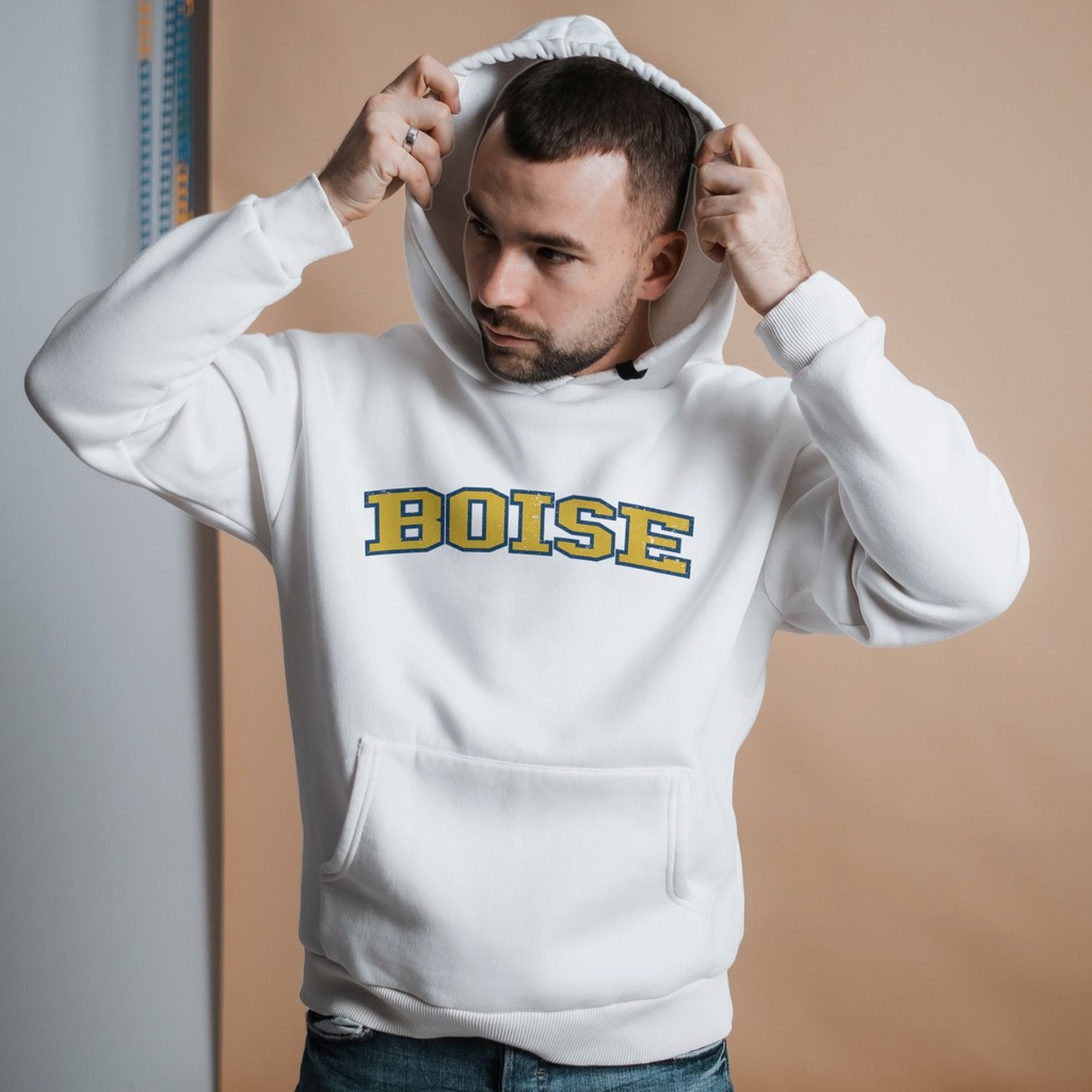 Hoodie Boise White Premium Quality