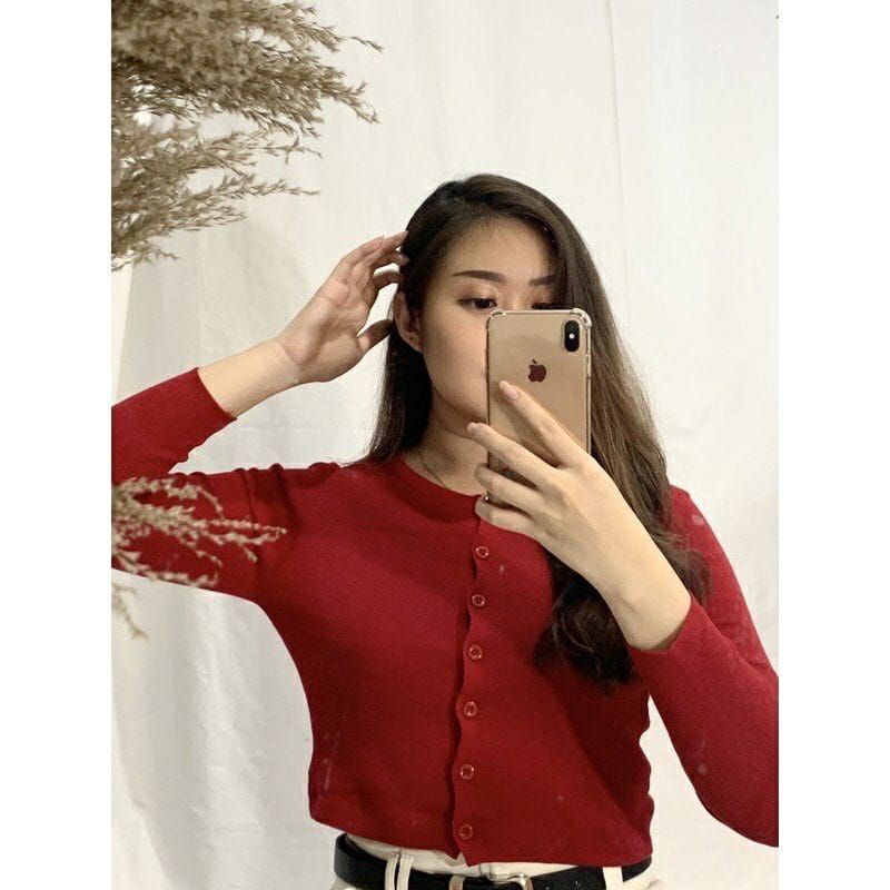 Cardigan Rajut Crop Top / Crop top Bailey Cardigan Rajut/ Crop Angel lengan panjang (atasan wanita l