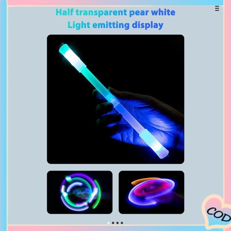 COD❤️Spinning pen pulpen pena putar plastik balance anti stress bolpoin rotating Dengan lampu led bercahaya-A.one