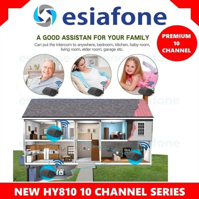 HOSMART Wireless Intercom FM 10CH Interkom Interphone HY810 2 Stasiun