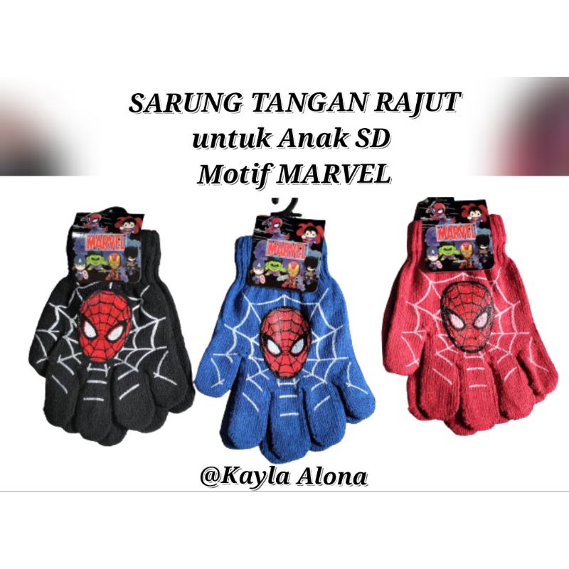 Sarung Tangan Rajut Anak COWOK Motif MARVEL