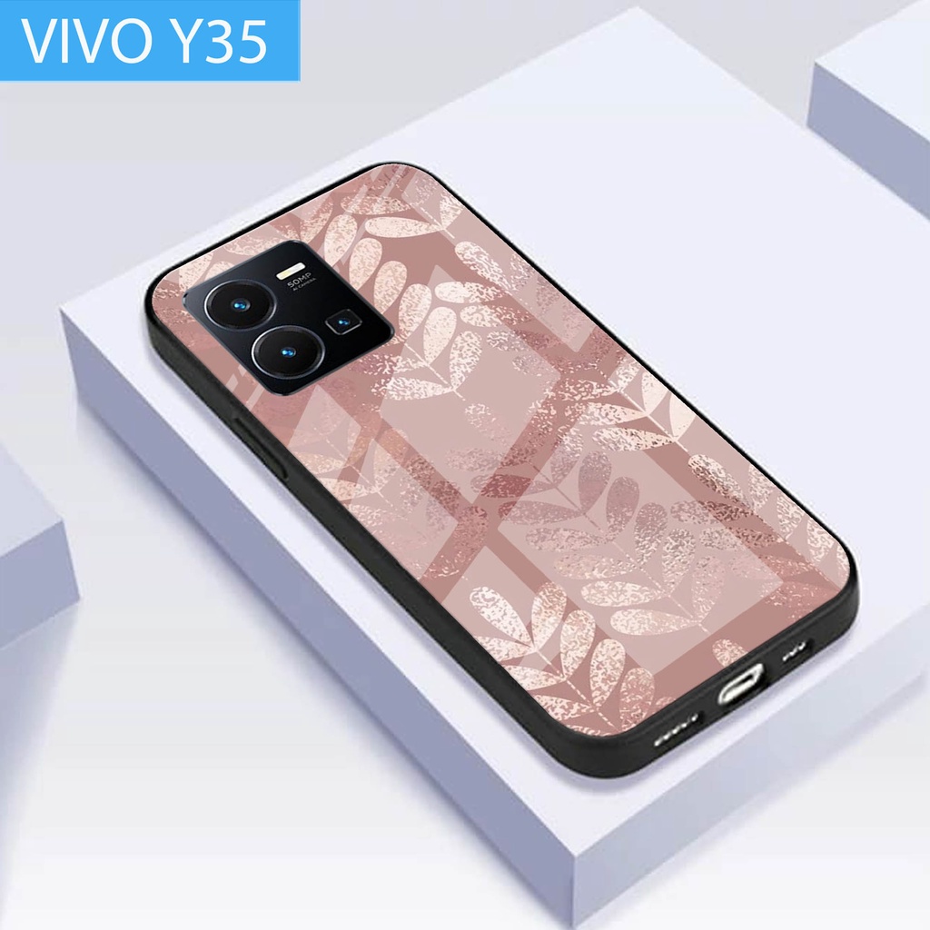 (S105) Case  Glass VIVO Y35 - casing Terbaru handphone - VIVO Y35  - pelindung handphone - VIVO Y35