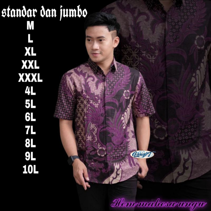 KEMEJA BATIK PRIA/BATIK PRIA/BATIK PRIA JUMBO/HEM BATIK PRIA JUMBO LENGAN PENDEK M L XL XXL 3XL 4XL 5XL 6XL 7XL 8XL 9XL 10XL