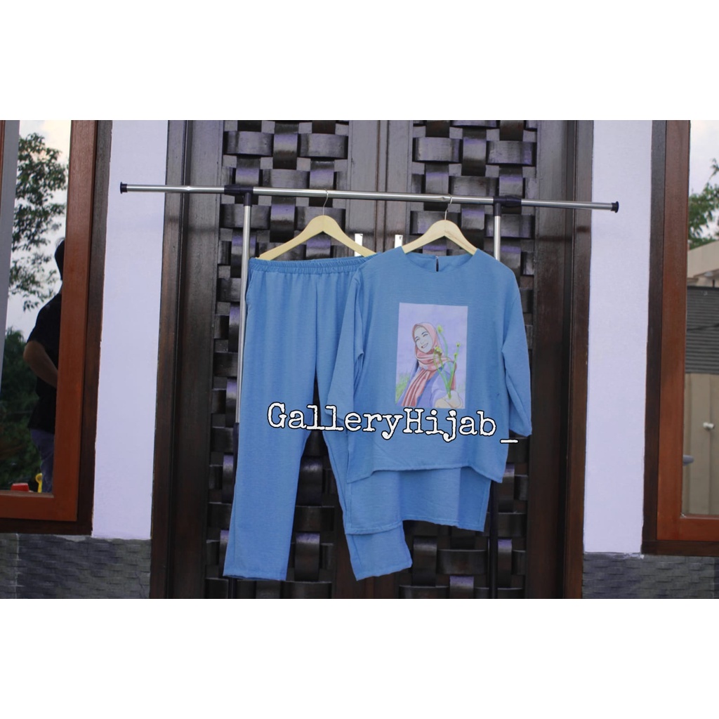 SETELAN WANITA HIJAB // MOTIF RICIS // CRINCKLE AIRFLOW // OUTFIT SABLON VIRAL