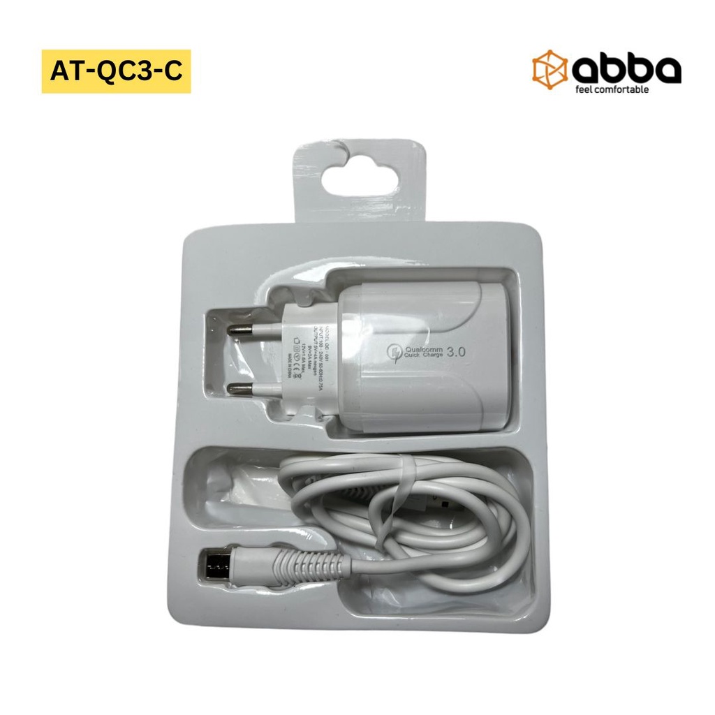 CHARGER ABBA AT-QC3 QUICK CHARGE 3.0 TYPE C WHITE