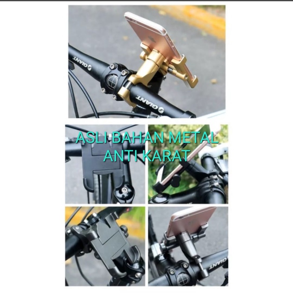 J448  HOLDER HANDPHONE ASLI BAHAN BESI METAL SEPEDA MOTOR SPION GPS ALMUNIUM BRACKET PEGANGAN GANTUNGAN PENGAMAN PELINDUNG ANTI JATUH UNIVERSAL TEMPAT HANDPHONE PENYANGGA STAND ANTI KARAT BISA UNTUK OJOL AMUPUN PRIBADI BISA UNTUK SEGALA HP MAX 7 INCHI