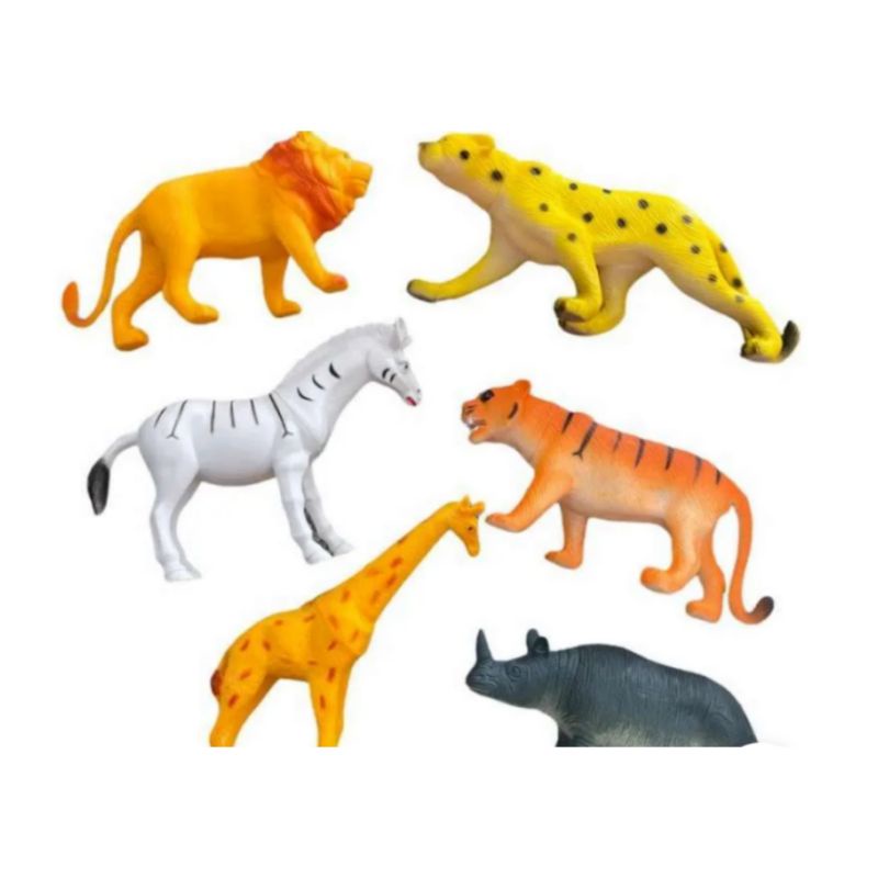 MAINAN WILD ANIMAL ISI 6 PCS/MAINAN KARET BINATANG