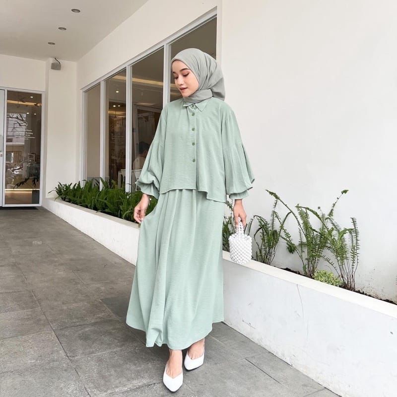 HANARA SETELAN WANITA PREMIUM AIRFLOW CRINCKLE DEODORA RAYON