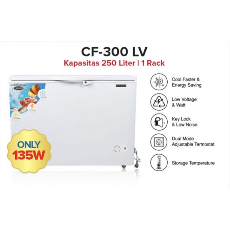 chest freezer / freezer box frigigate 300 liter cf 300 lv