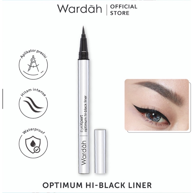 Wardah EyeXpert Optimum Hi-Black Liner - Eyeliner Spidol Waterproof Dengan Warna Intense