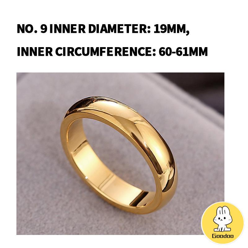 Asli 375 Grade Stainless Steel Couple Ring Titanium Gold Ring Hadiah Hari Valentine -Doo