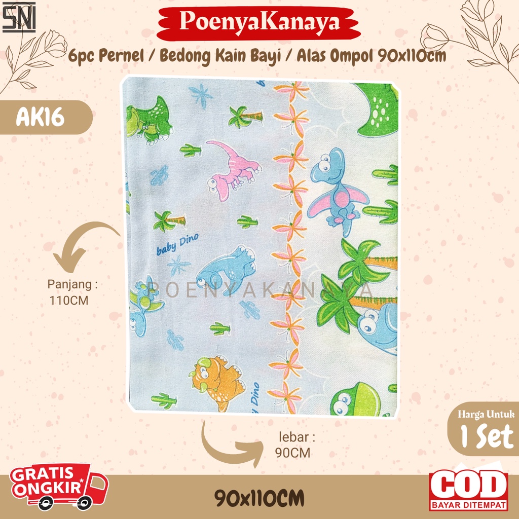 Grosir 6pc Pernel / Bedong Kain Bayi / Alas Ompol 90x110cm AK16