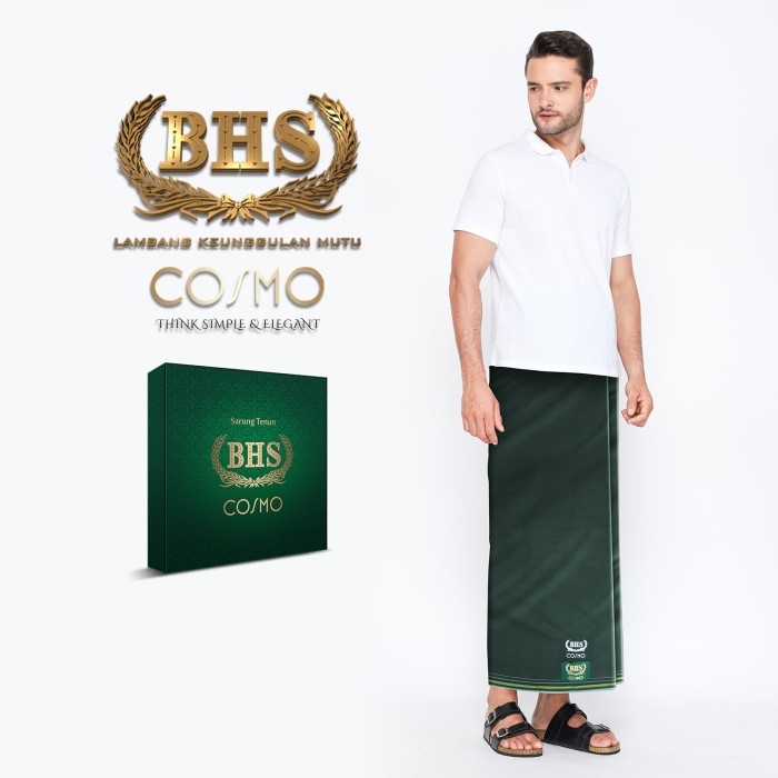 Sarung BHS Cosmo Warna Polos Hijau Tua