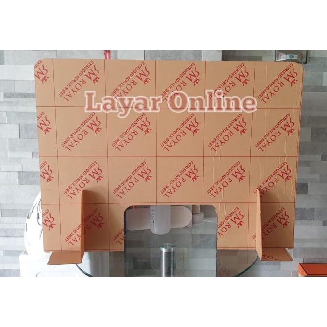 

Sekat Acrylic 2mm 120x60cm Meja Teller Kasir Partisi Pembatas