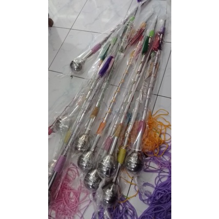 tongkat mayoret stainless SD drumband stik konduktor marching band pipa stenlis