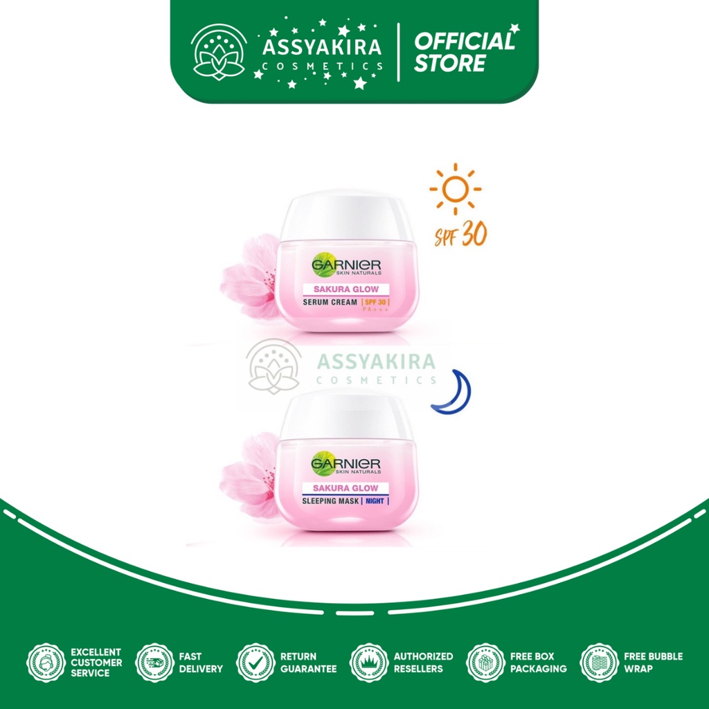 Garnier Sakura White Serum Day Cream SPF30/PA+++ 50ml | Garnier Sakura White Night Cream 50ml