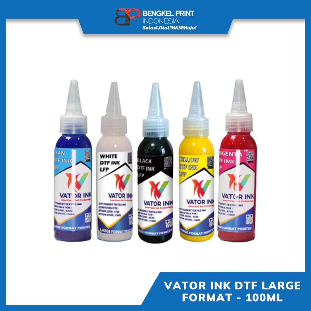 Tinta Vator DTF LFP Large Format Printer CMYK 100ml
