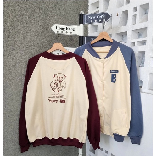 B RUGBY BASEBAL JACKET BASBOLL VARSITY