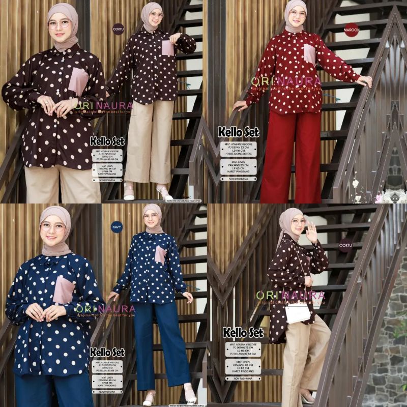 Set Viscose ori naura [Kello set, Akilla set, Miasa set] one set elengant simple berlabel ori naura