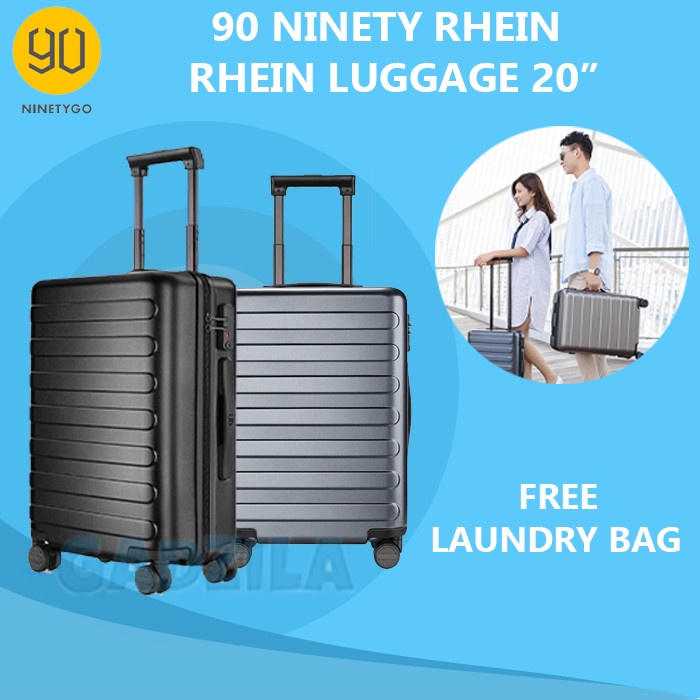 90 NINETYGO Rhein Luggage 20&quot; Seven Bar Travel Suitcase Koper Kabin