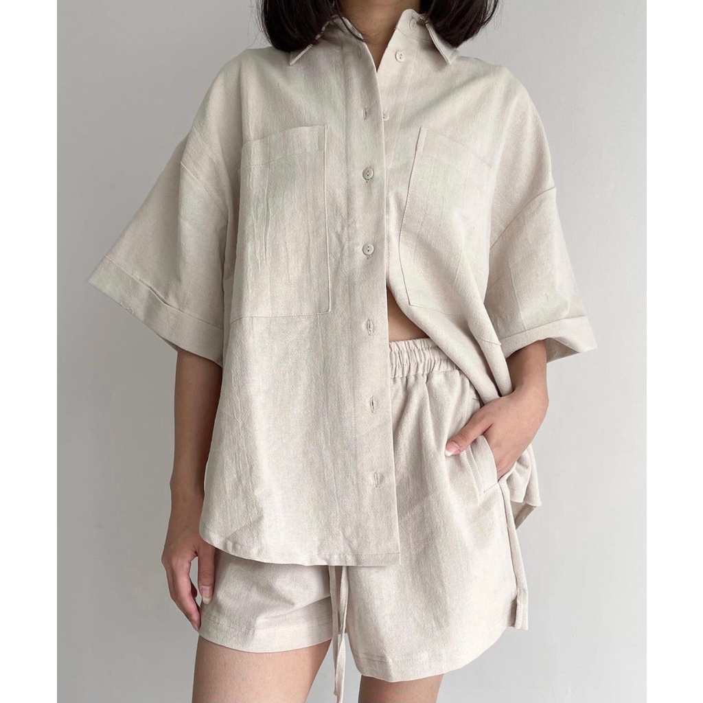 POTTIE - Esme Set- Linen Set Wanita / Fashion Wanita