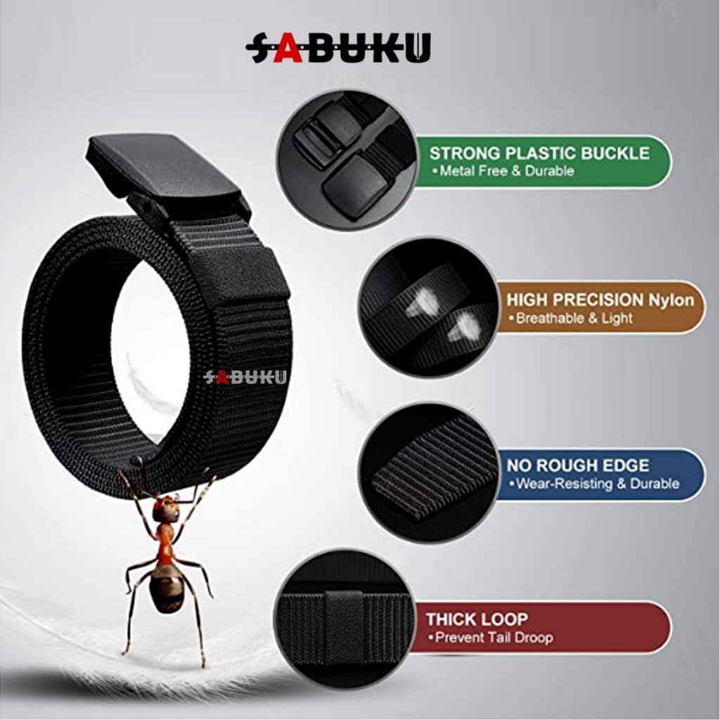 SERBI Sabuk Pria Keren Belt Canvas cowok Ikat Pinggang Pria Canvas Tactical Military Belt Sabuk Pria Anti Metal Detector MBT319