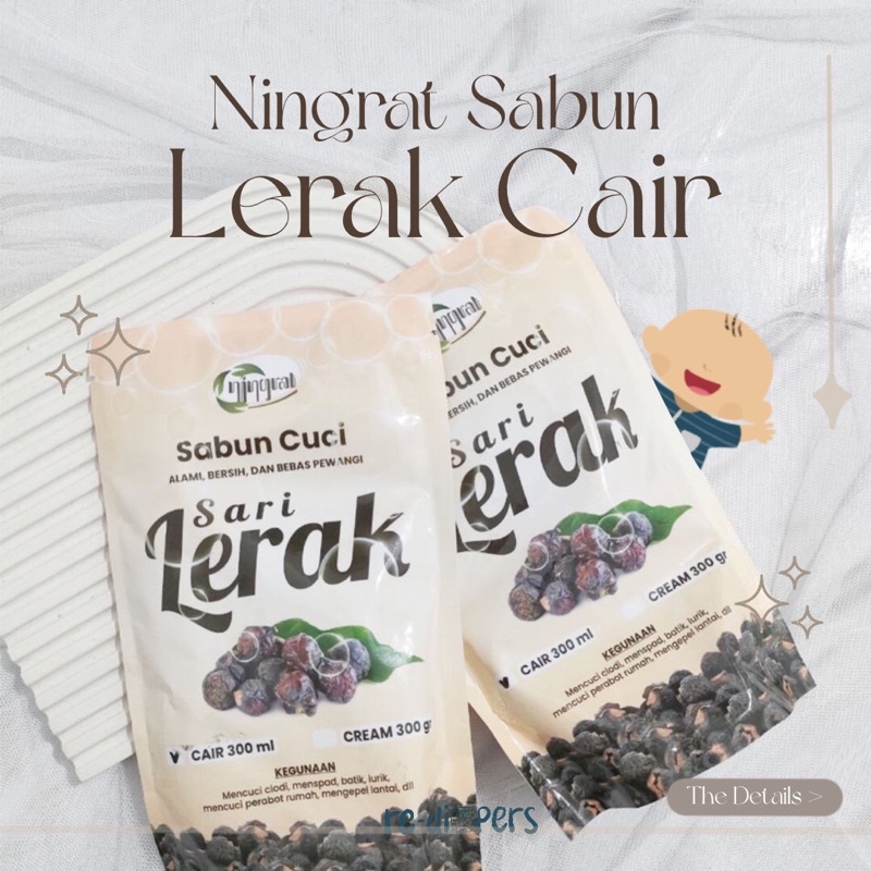 Sabun Lerak Cair | Sabun Alami Organic Cuci Clodi Menspad Baju Bayi