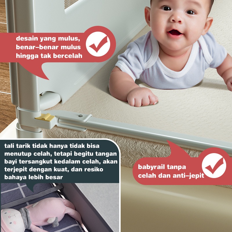 Baby Bedrail Bed Rail Pagar Pengaman Kasur Ranjang Bayi Pagar Tempat Tidur Untuk Anak Bed Safety