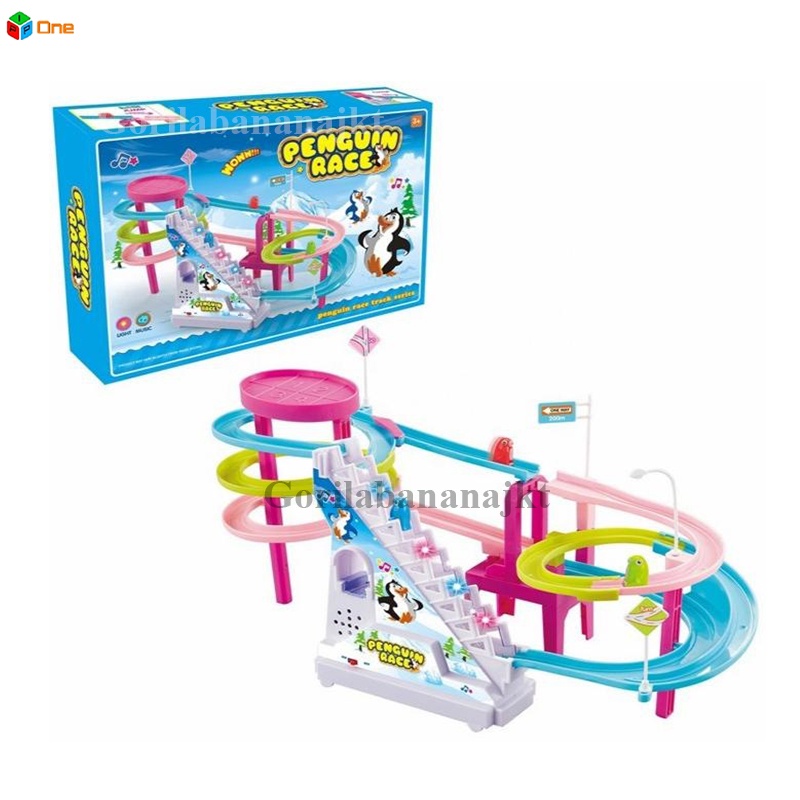 Penguin Race Track Mainan Anak Penguin Stairs Lucu