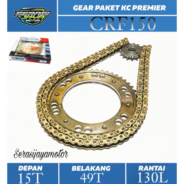 KCP GEAR PAKET CRF 150 (428H-49T-15T-130L) / KC PREMIER GIR SET CRF150 (428H-49T-15T-130L)